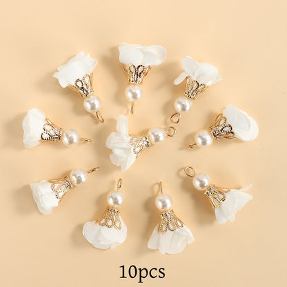 10pcs Colorful Petal Tassel Charm Pendants