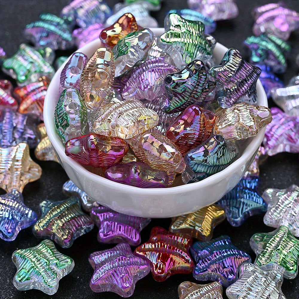 19mm Acrylic Starfish Water Ripple Beads