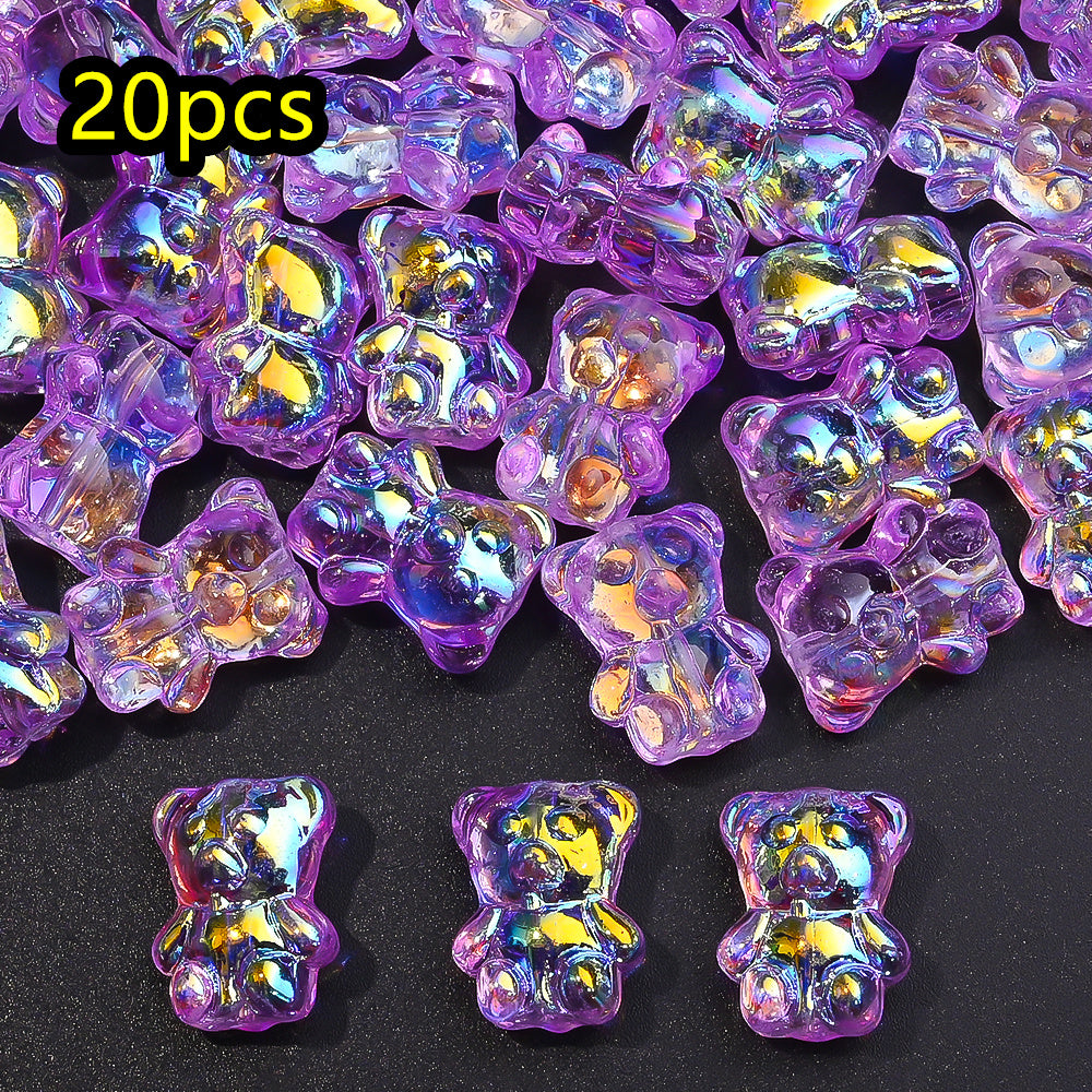 Transparent AB Bear Glass Beads