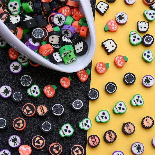 500pcs 8-10mm Halloween Soft Clay Spacer Beads