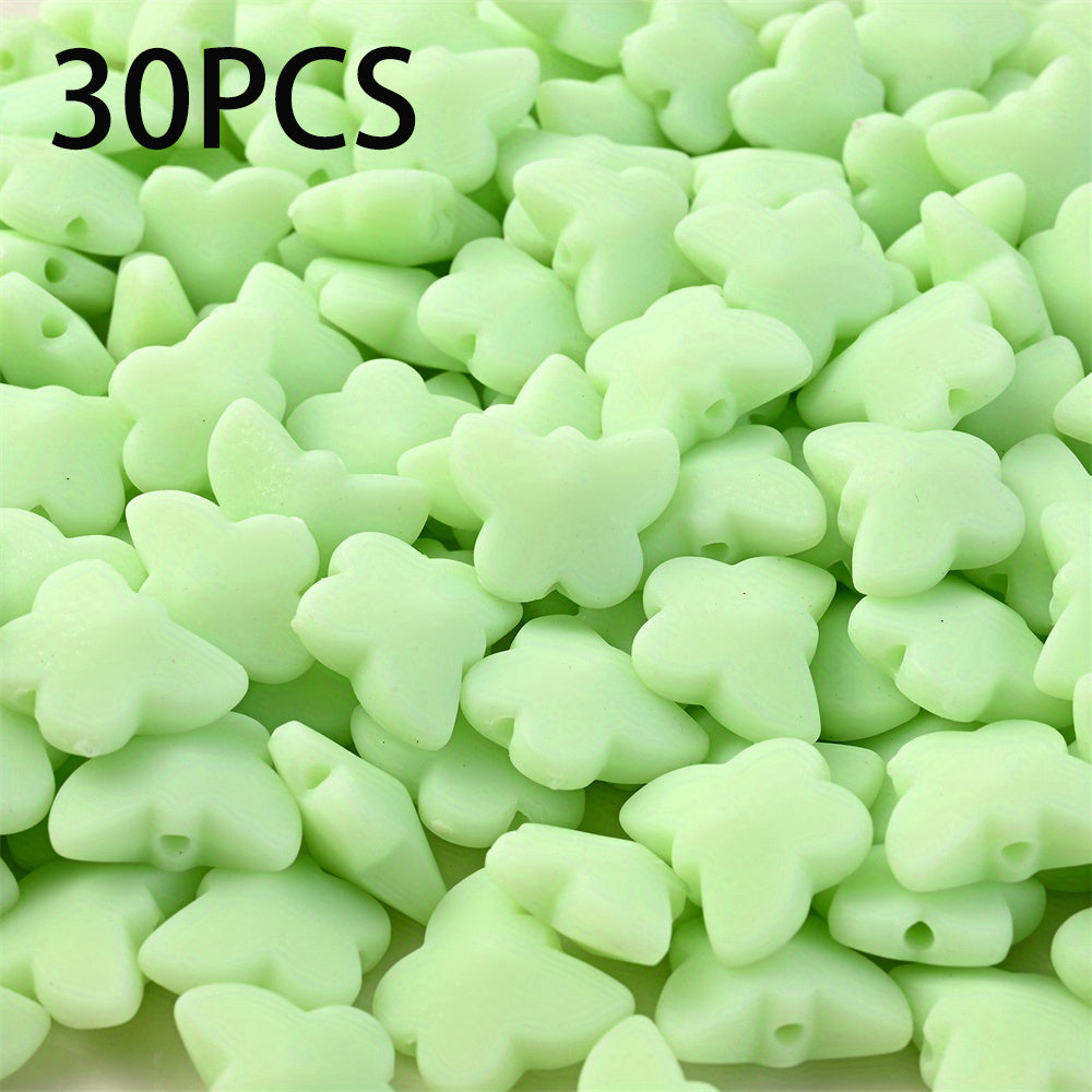 30pcs Colorful Acrylic Butterfly Beads
