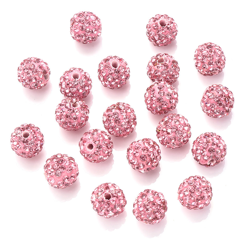 10mm AB Shiny Rhinestone Clay Beads