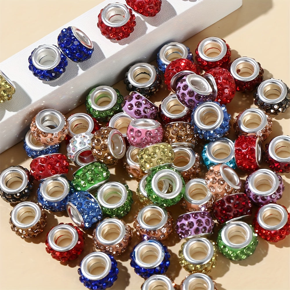 Mix Rhinestone Big Hole Beads