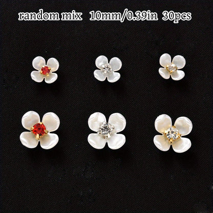 30pcs Flatback Petal Rhinestone Flower Beads