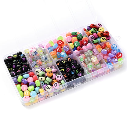 100pcs Mix Color Acrylic Oblate Beads