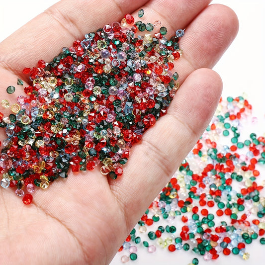 15g 2/3mm Christmas Tiny Glass Beads