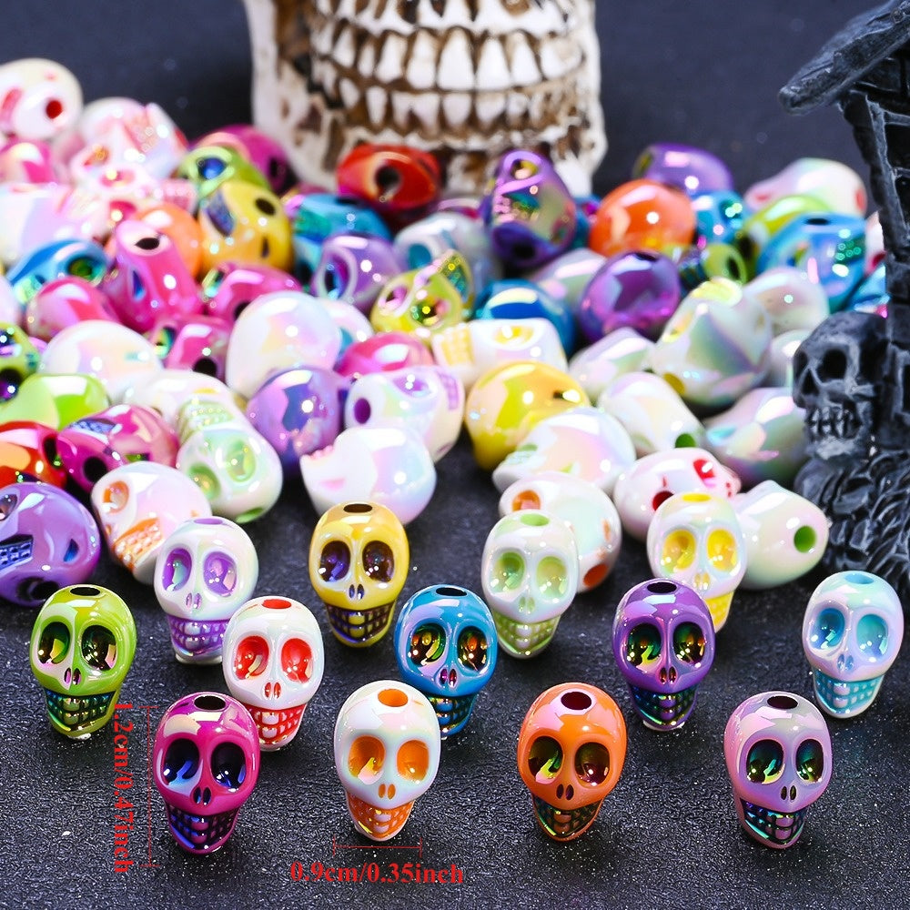 Halloween AB Shiny Skull Beads
