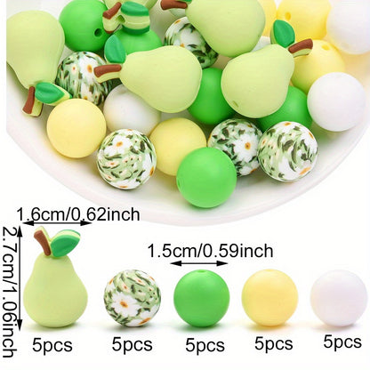 3D Fruit Series Silicone Scent Beads Set