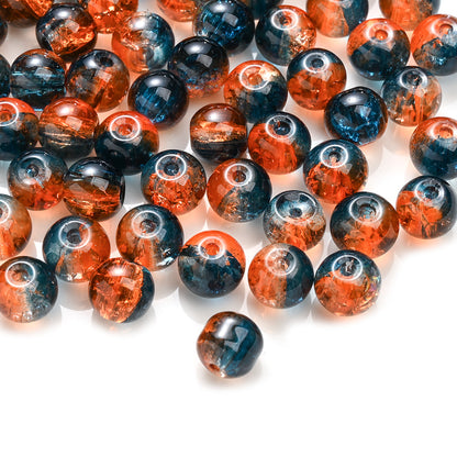 Gradient Crackle Glass Spacer Beads