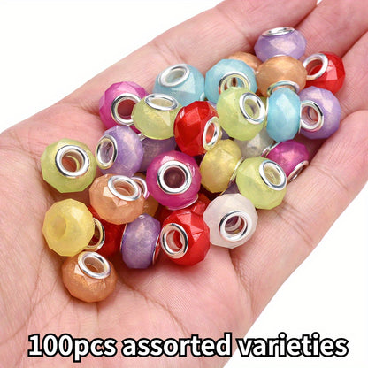 AB Multicolor Square Dice Acrylic Spacer Beads
