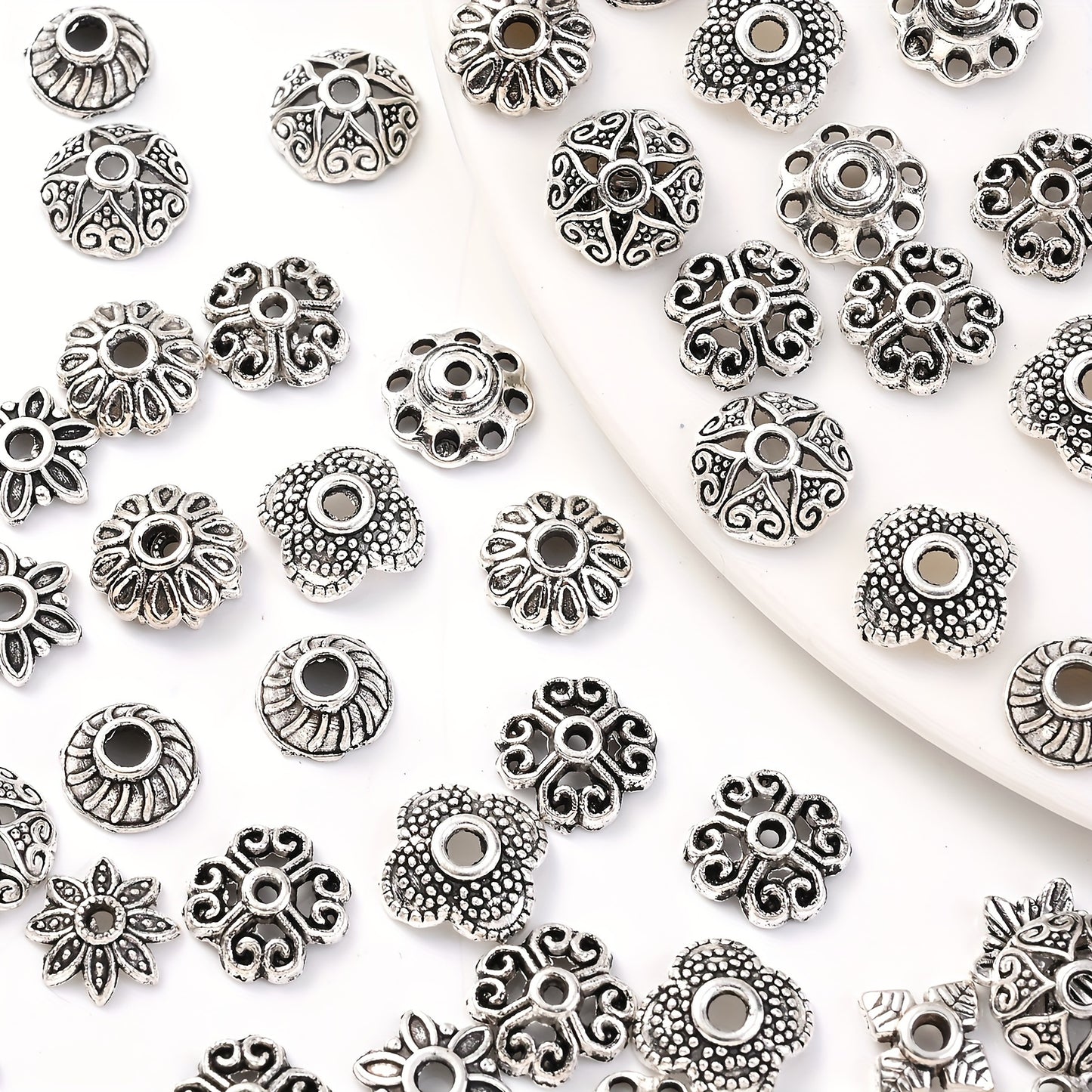Mixed Flower Bead Caps