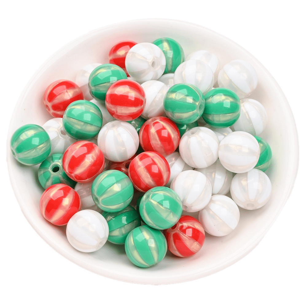 Christmas Mixed Color Acrylic Large Hole Beads