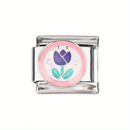 1pc 9x10mm Stainless Steel Flower Module Bead