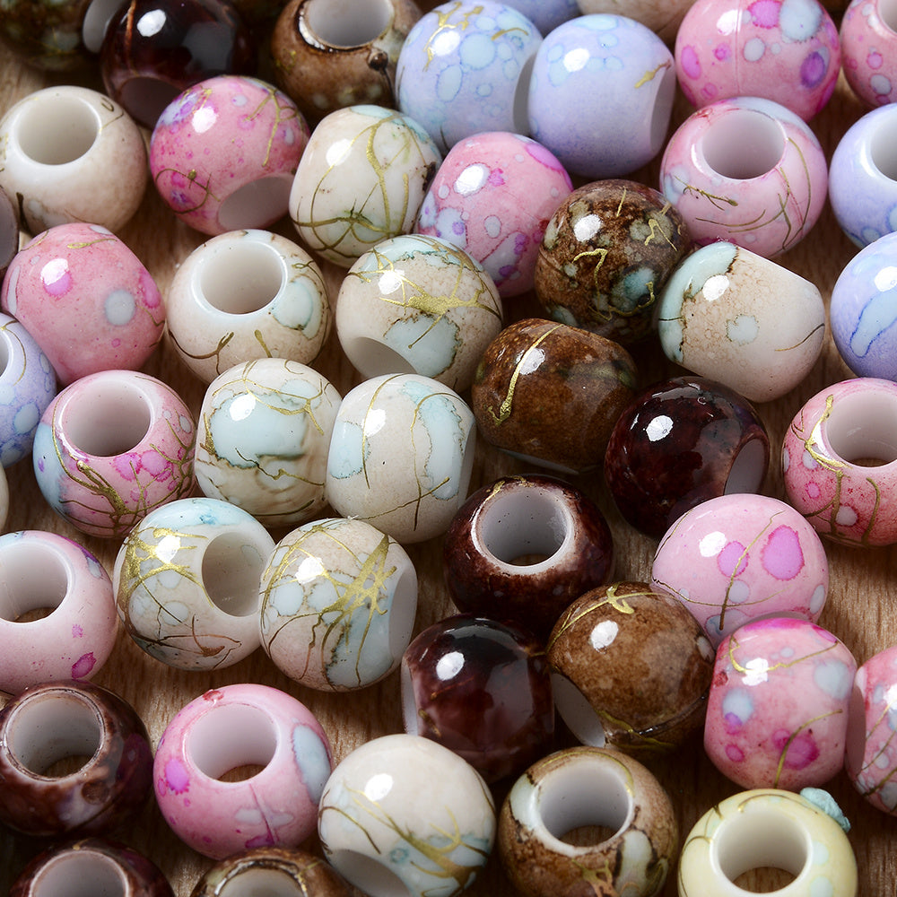 100-Piece Golden Embellished Gradient Frosted Star Beads Assortment