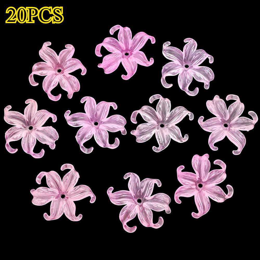 Transparent Gradient Iris Flower Beads