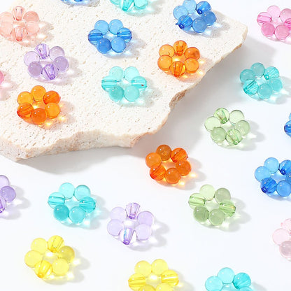 50pcs 17x16mm Transparent Flower Acrylic Beads