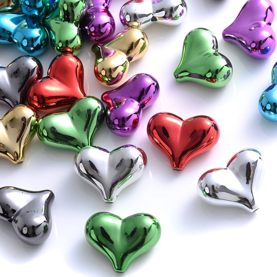 Colorful Heart Acrylic Beads
