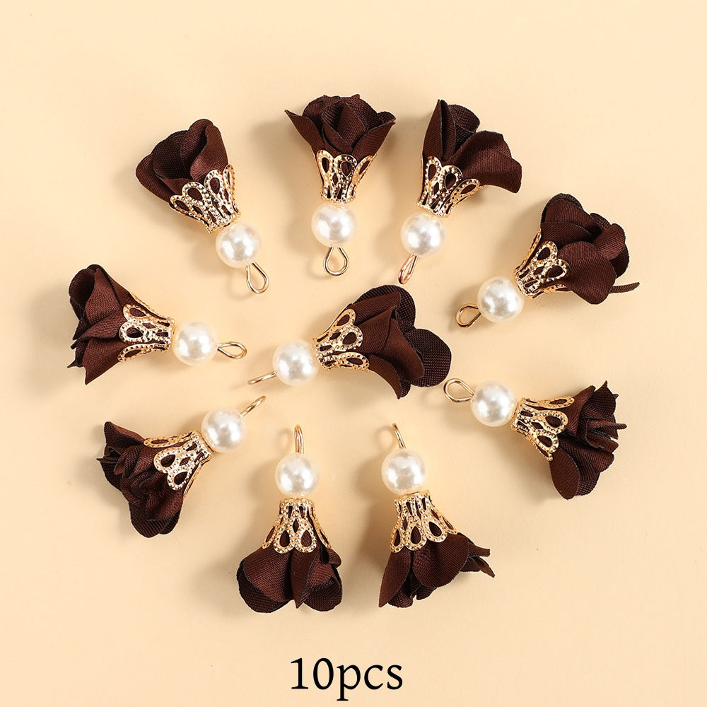 10pcs Colorful Petal Tassel Charm Pendants