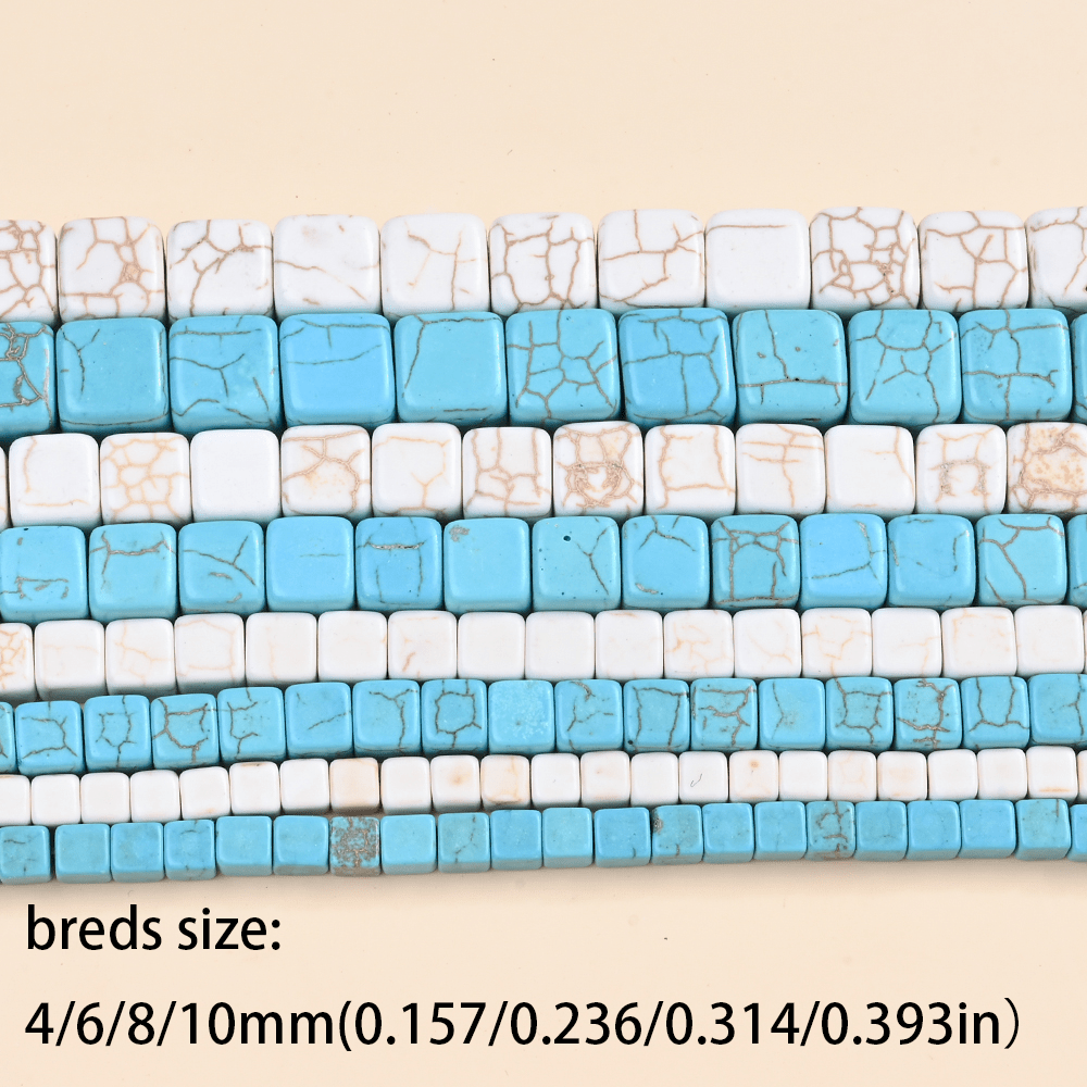Natural Turquoise Faceted Cube Stone Beads