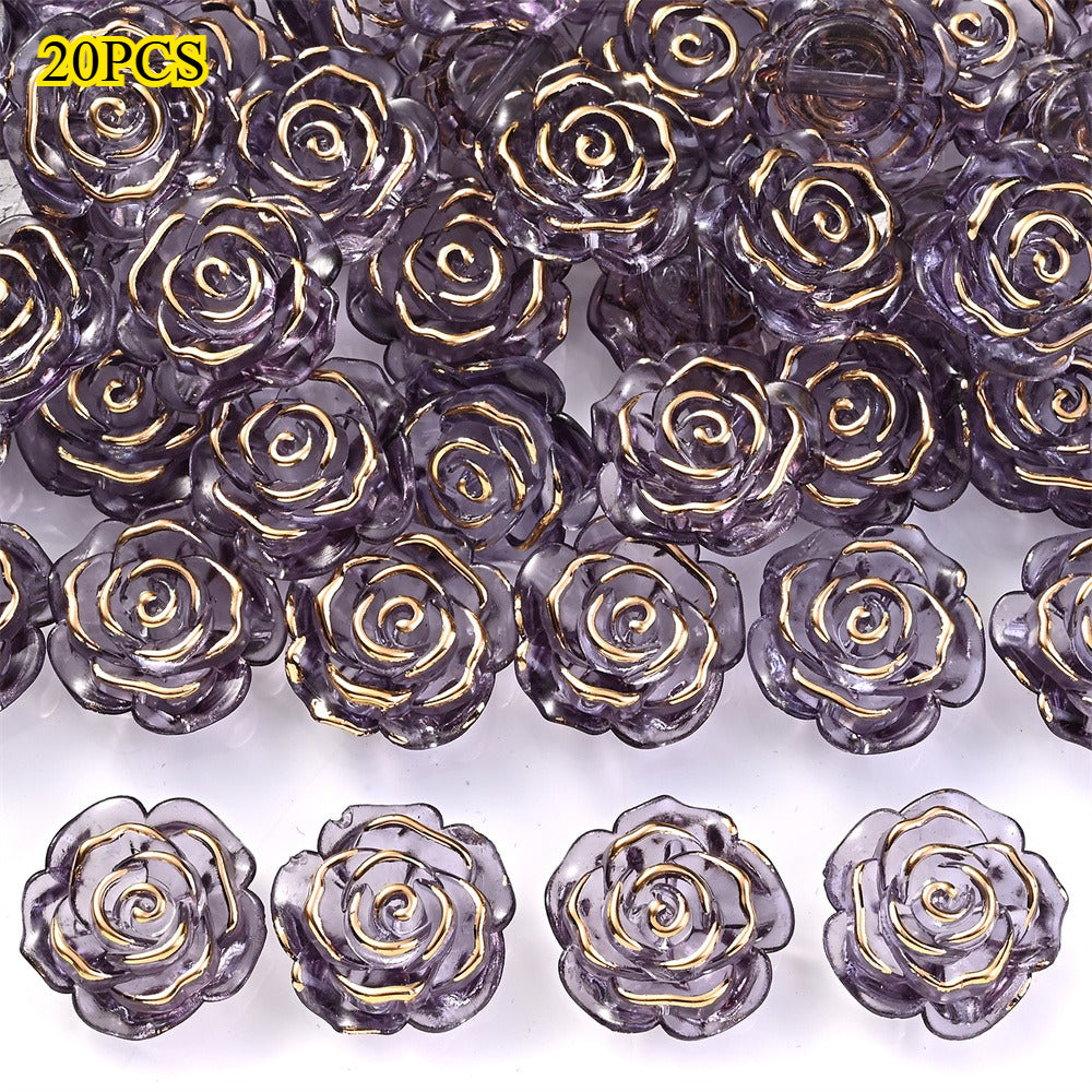 Transparent Camellia Flower Acrylic Beads