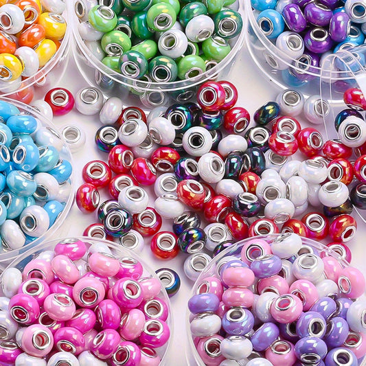 50pcs European Large Hole Spacer Beads Assortment