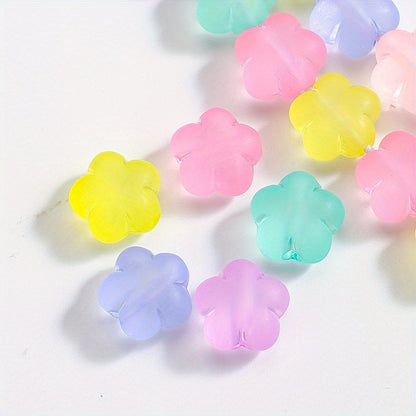Mixed Color Frosted Flower Acrylic Beads
