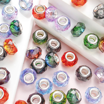AB Multicolor Square Dice Acrylic Spacer Beads