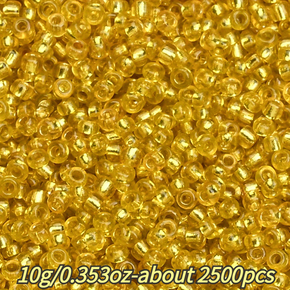 1.5mm Silvery-filled Mini Glass Rice Beads