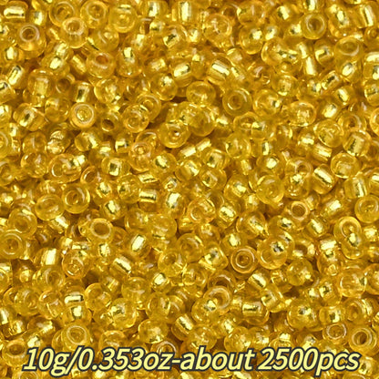 1.5mm Silvery-filled Mini Glass Rice Beads