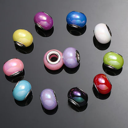 AB Colorful Heart Resin Mermaid Flatback Beads