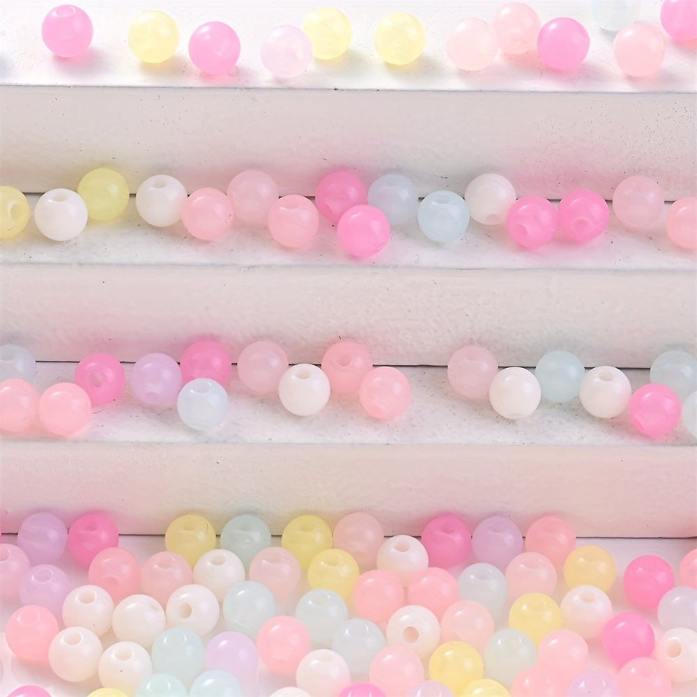 Colorful Mix Style Acrylic Gradient Round Spacer Beads