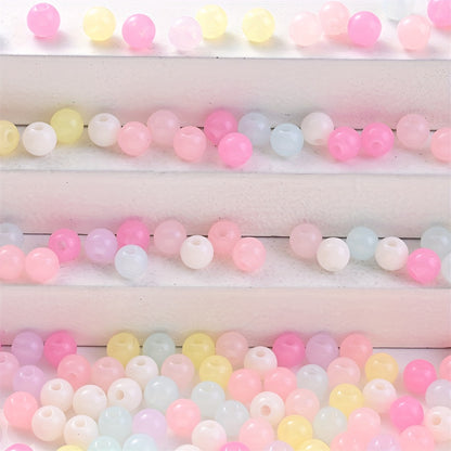 Colorful Mix Style Acrylic Gradient Round Spacer Beads
