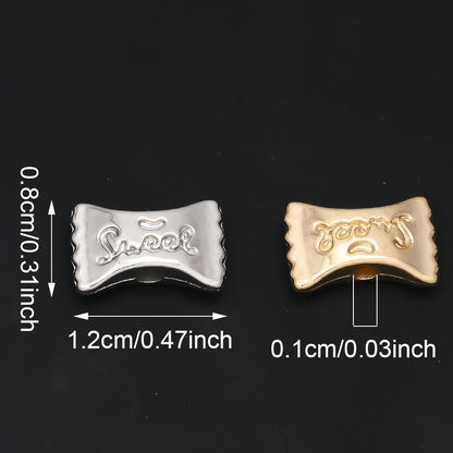 50pcs Golden & Silvery CCB Candy Letter Beads