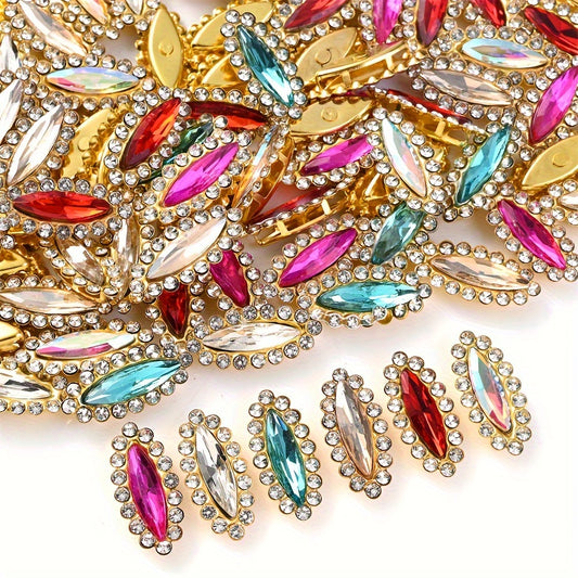 10pcs 9x20mm Oval Rhinestone Beads
