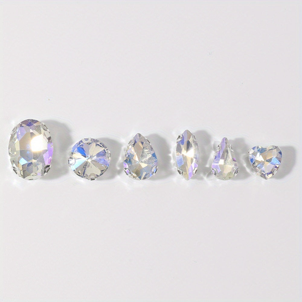 Silvery Flatback Rhinestone Beads Set