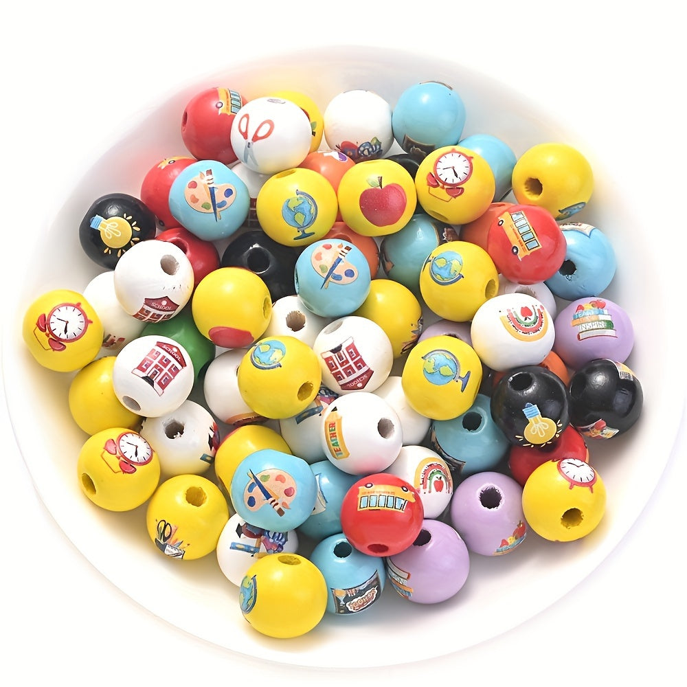 School Style Wood Beads