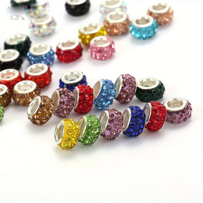 10pcs/lot Colorful European Style Rhinestone Spacer Beads