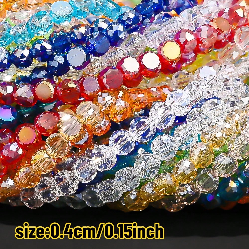 Multicolor AB Faceted Glass Beads