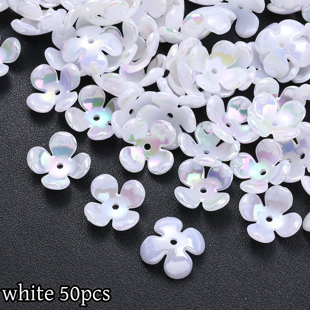 50pcs Four Petal Receptacle Beads