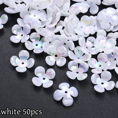 50pcs Four Petal Receptacle Beads