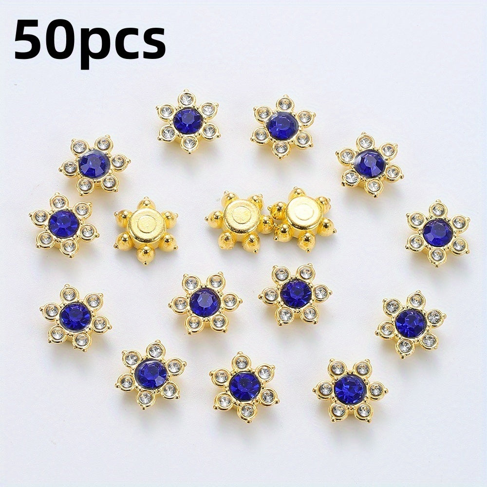 Six Petal Flower Rhinestone Acrylic Beads