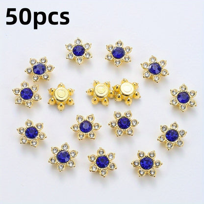 Six Petal Flower Rhinestone Acrylic Beads