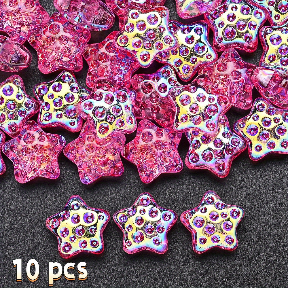 18mm Glass Five-Pointed Star Beads