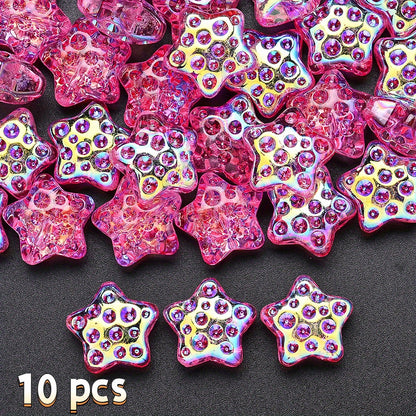 18mm Glass Five-Pointed Star Beads