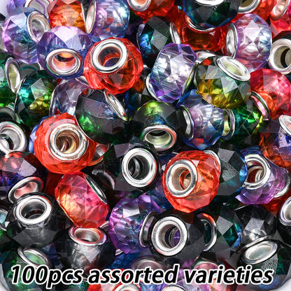 9x14mm Gradient Faceted Acrylic Spacer Beads