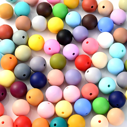 200pcs 15mm Silicone Round Beads