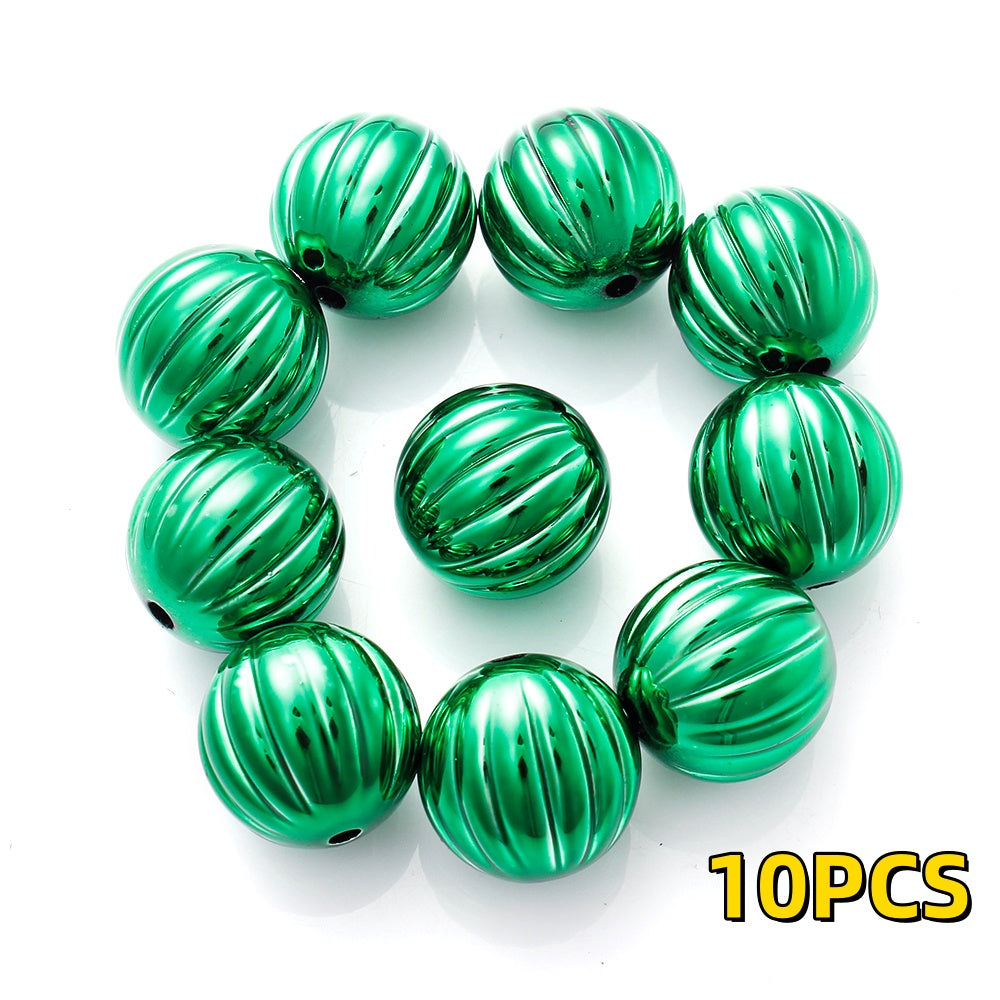 Christmas Pumpkin Acrylic Round Beads
