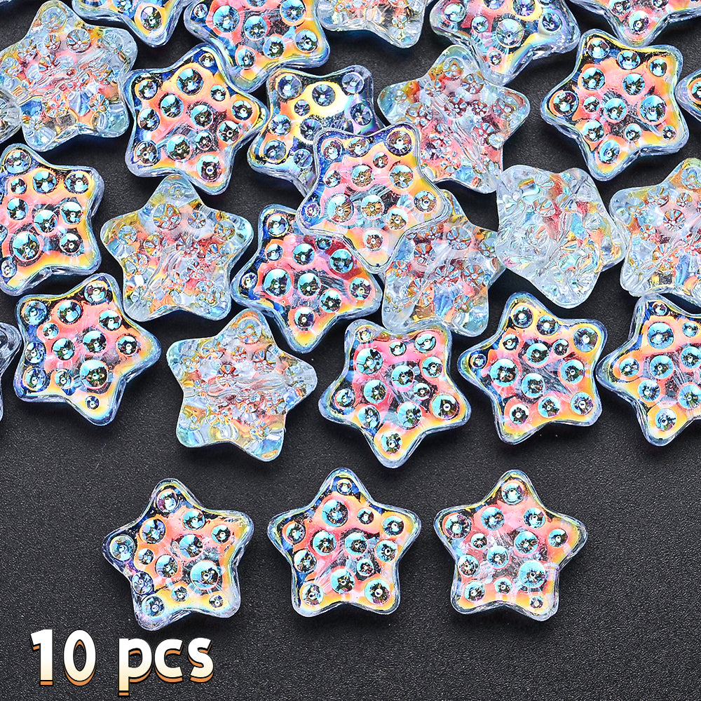 18mm Glass Five-Pointed Star Beads
