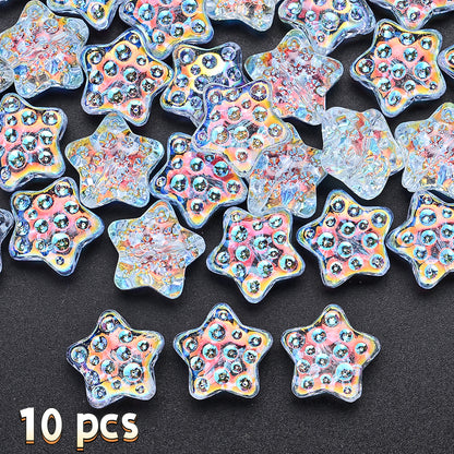 18mm Glass Five-Pointed Star Beads