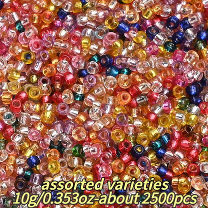 1.5mm Silvery-filled Mini Glass Rice Beads